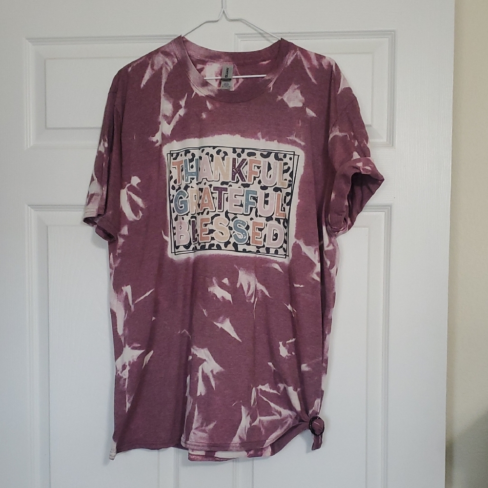 Gildan Maroon Tie-Dye Short Sleeve Tee